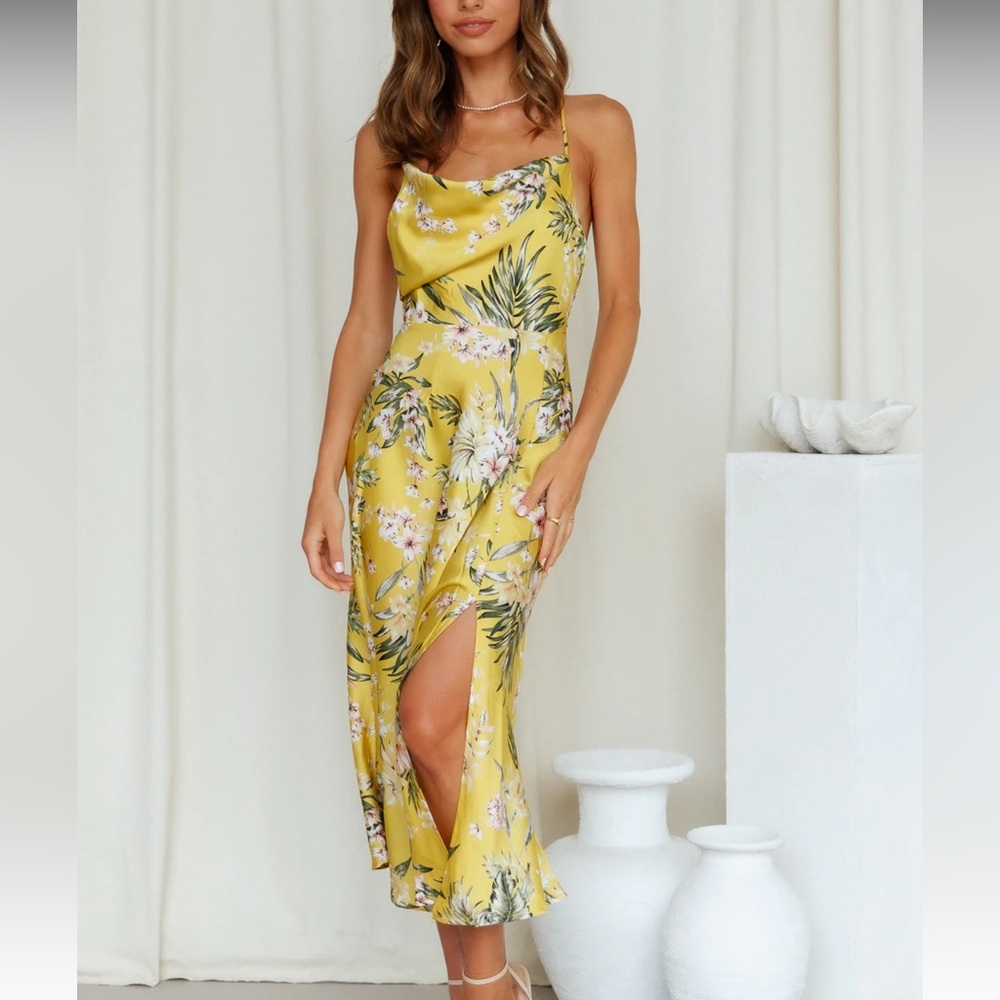 Hello Molly HEART IN THE SUN MIDI DRESS YELLOW ,Size S